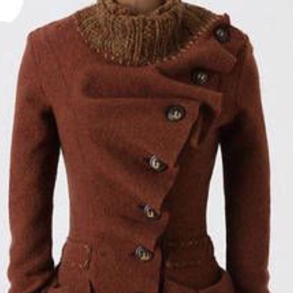 Anthropologie Abrahamsson Casch Brown Cowl Neck asymmetrical Sweater